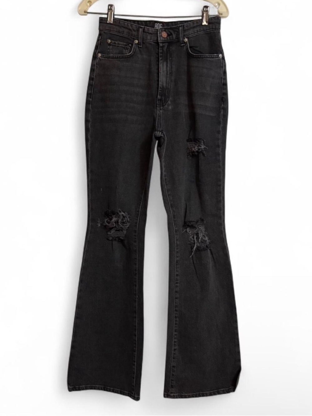 BDG Black Distressed Flare Jeans